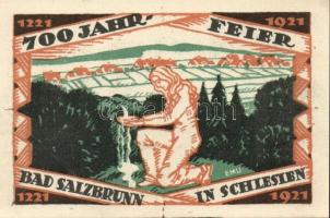 Német Birodalom /Weimari Köztársaság/ Ober-Salzbrunn 1921. 50Pf(5x) 5klf db, teljes sor T:I