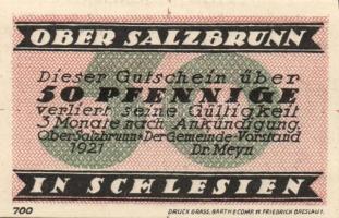 Német Birodalom /Weimari Köztársaság/ Ober-Salzbrunn 1921. 50Pf(5x) 5klf db, teljes sor T:I