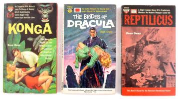 Dean Owen 3 műve: The Brides of Dracula, Konga, Reptilicus. Derby, 1960-1961., Monarch Books. Angol nyelven. Kiadói papírkötés.