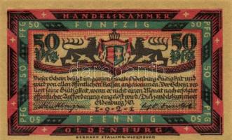 Német Birodalom /Weimari Köztársaság/ Oldenburg 1921. 50Pf(6x) 6klf db, teljes sor T:I