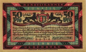 Német Birodalom /Weimari Köztársaság/ Oldenburg 1921. 50Pf(6x) 6klf db, teljes sor T:I