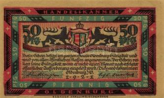 Német Birodalom /Weimari Köztársaság/ Oldenburg 1921. 50Pf(6x) 6klf db, teljes sor T:I