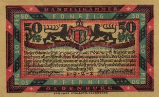 Német Birodalom /Weimari Köztársaság/ Oldenburg 1921. 50Pf(6x) 6klf db, teljes sor T:I