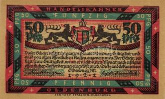 Német Birodalom /Weimari Köztársaság/ Oldenburg 1921. 50Pf(6x) 6klf db, teljes sor T:I