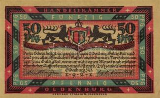 Német Birodalom /Weimari Köztársaság/ Oldenburg 1921. 50Pf(6x) 6klf db, teljes sor T:I