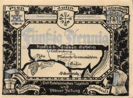 Német Birodalom /Weimari Köztársaság/ Plön D.N. 50Pf(5x) 5klf db, teljes sor T:I