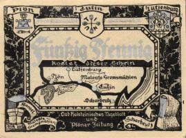 Német Birodalom /Weimari Köztársaság/ Plön D.N. 50Pf(5x) 5klf db, teljes sor T:I