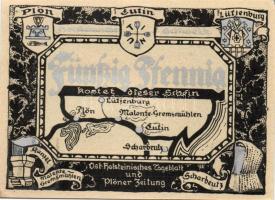 Német Birodalom /Weimari Köztársaság/ Plön D.N. 50Pf(5x) 5klf db, teljes sor T:I