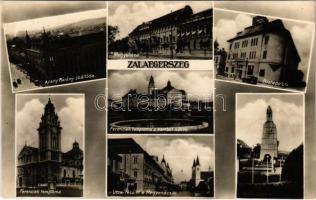 1930 Zalaegerszeg, Arany Bárány szálloda, megyeháza, Ferenciek templom,a Postapalota, Hősök szobor, utca