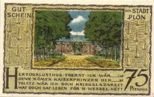 Német Birodalom /Weimari Köztársaság/ Plön 1921. 25Pf + 50Pf + 75Pf + 1M 4klf db, teljes sor T:I