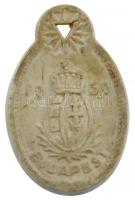1930. Budapest - 1930 / Herend hátoldalán jelzett Herendi porcelán plakett füllel (38x58mm) T:2 hátoldalon berepedés