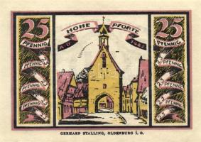 Német Birodalom /Weimari Köztársaság/ Quakenbrück 1921. 25Pf + 50Pf + 75Pf 3klf db, teljes sor T:I