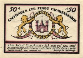 Német Birodalom /Weimari Köztársaság/ Quakenbrück 1921. 25Pf + 50Pf + 75Pf 3klf db, teljes sor T:I