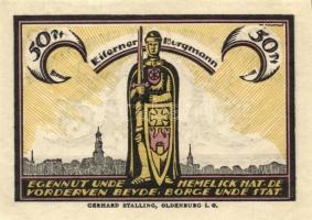 Német Birodalom /Weimari Köztársaság/ Quakenbrück 1921. 25Pf + 50Pf + 75Pf 3klf db, teljes sor T:I