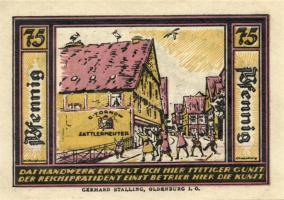 Német Birodalom /Weimari Köztársaság/ Quakenbrück 1921. 25Pf + 50Pf + 75Pf 3klf db, teljes sor T:I