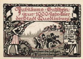 Német Birodalom /Weimari Köztársaság/ Quedlinburg 1922. 50Pf(6x) 6klf db, teljes sor T:I