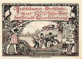 Német Birodalom /Weimari Köztársaság/ Quedlinburg 1922. 50Pf(6x) 6klf db, teljes sor T:I