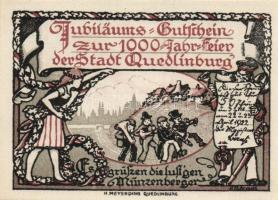 Német Birodalom /Weimari Köztársaság/ Quedlinburg 1922. 50Pf(6x) 6klf db, teljes sor T:I