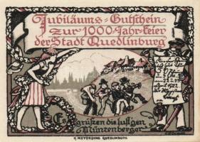 Német Birodalom /Weimari Köztársaság/ Quedlinburg 1922. 50Pf(6x) 6klf db, teljes sor T:I