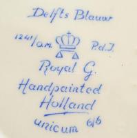 5 db Delft Royal G. porcelán tányér, kézzel festett, Rembrant, Diego Velázquez , hölgy, asszony és g...