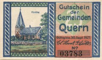 Német Birodalom /Weimari Köztársaság/ Quern 1921. 25Pf(3x) + 50Pf(3x) összesen 6klf db, teljes sor T...