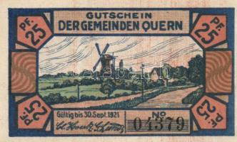 Német Birodalom /Weimari Köztársaság/ Quern 1921. 25Pf(3x) + 50Pf(3x) összesen 6klf db, teljes sor T...