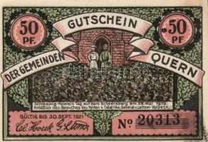 Német Birodalom /Weimari Köztársaság/ Quern 1921. 25Pf(3x) + 50Pf(3x) összesen 6klf db, teljes sor T...