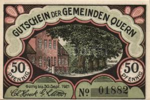 Német Birodalom /Weimari Köztársaság/ Quern 1921. 25Pf(3x) + 50Pf(3x) összesen 6klf db, teljes sor T...