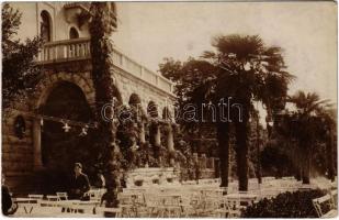 1924 Abbazia, Opatija; szálloda terasza / hotel terrace. photo