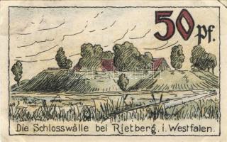 Német Birodalom /Weimari Köztársaság/ Rietberg 1921. 25Pf + 50Pf + 1M + 2M + 5M 5klf db, teljes sor ...
