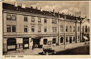 1941 Eszék, Essegg, Osijek; Nagy szálló, autó / Grand Hotel, automobile (EK)