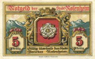 Német Birodalom /Weimari Köztársaság/ Rosenheim 1921. 5Pf + 10Pf + 25Pf(2x) + 50Pf(2x) összesen 6klf...