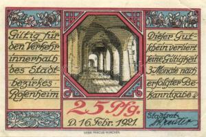 Német Birodalom /Weimari Köztársaság/ Rosenheim 1921. 5Pf + 10Pf + 25Pf(2x) + 50Pf(2x) összesen 6klf...