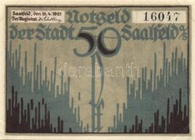 Német Birodalom /Weimari Köztársaság/ Saalfeld 1921. 50Pf(3x) 3klf db, teljes sor T:I
