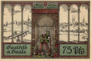 Német Birodalom /Weimari Köztársaság/ Saalfeld 1921. 75Pf(5x) 5klf db, teljes sor T:I