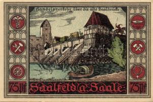 Német Birodalom /Weimari Köztársaság/ Saalfeld 1921. 75Pf(5x) 5klf db, teljes sor T:I