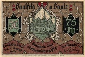 Német Birodalom /Weimari Köztársaság/ Saalfeld 1921. 75Pf(5x) 5klf db, teljes sor T:I