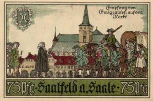 Német Birodalom /Weimari Köztársaság/ Saalfeld 1921. 75Pf(5x) 5klf db, teljes sor T:I