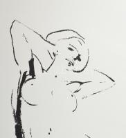 Gyémánt László (1935-): Női fekvő akt. Szitanyomat, papír, jelzett, számozott: 6/40. 49x65 cm / seri...