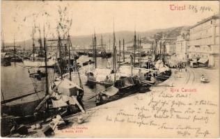 1904 Trieste, Trieszt; Riva Carciotti / port, ships