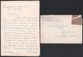 1966 Farkas Imre (1879-1976) költő, zeneszerző 3 db levele + boríték