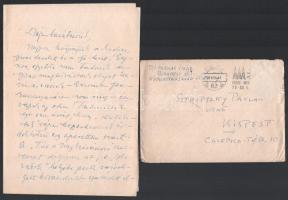 1966 Farkas Imre (1879-1976) költő, zeneszerző 3 db levele + boríték