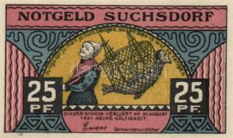 Német Birodalom /Weimari Köztársaság/ Suchsdorf D.N. 25Pf(4x) + 50Pf(4x) 8klf db, teljes sor T:I