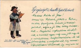 1938 Göre Gábor bíró úr. Horánszky V. Rt. / Hungarian humorous folklore greeting card (EK)