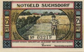 Német Birodalom /Weimari Köztársaság/ Suchsdorf D.N. 25Pf(4x) + 50Pf(4x) 8klf db, teljes sor T:I