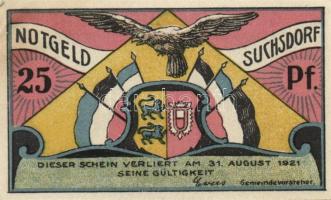 Német Birodalom /Weimari Köztársaság/ Suchsdorf D.N. 25Pf(4x) + 50Pf(4x) 8klf db, teljes sor T:I