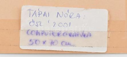 Tápai Nóra (1955- ): Ősz, 2001. Computergrafika, papír, jelzett, hátoldalán címkén feliratozott, 30,...