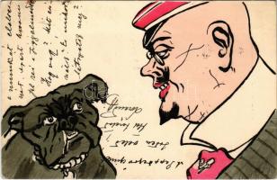 1909 Ki hasonlít kire? Kutya és gazdája / Dog and his owner, humour (EK)