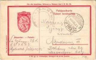 1916 A 23. gyalogezred rokkantjai, özvegyei és árvái javára tábori posta segélylap / WWI Feldpostkarte für die Invaliden, Witwen und Waisen des I. R. Nr. 23. K.u.K. (EK)