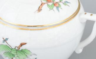 Herendi csipkebogyó mintás mokkás készlet. 6 személyes, kézzel festett, jelzett, hibátlan